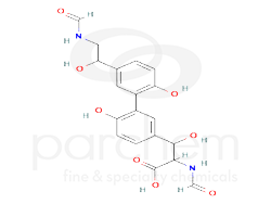 174496 alpha-formamido-5'-(2-formamido-1-hydroxyethyl)-beta-2',6-trihydroxy-3-biphenylpropanoic acid  chemical structure